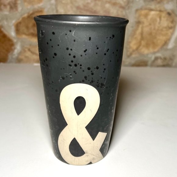 Starbucks Other - STARBUCKS Ampersand & Matte Black Splatter Ceramic Tumbler Traveler Mug 12 oz